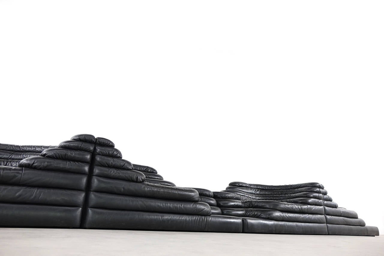 De Sede Four Terrazza DS 1025 en cuir noir par Ubald Klug et Ueli Berger 1