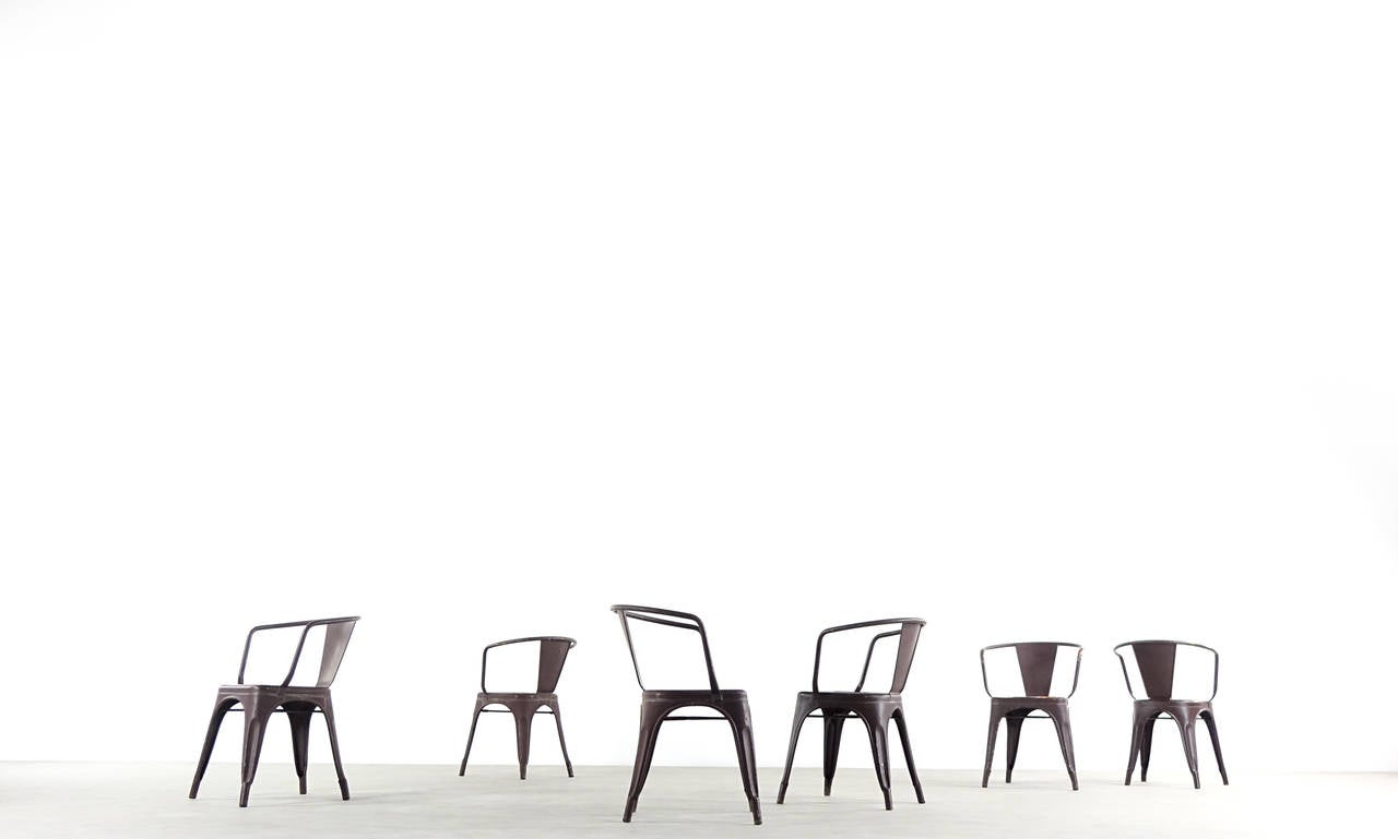 Six Tolix Chairs by Jean Pauchard A56 French Bistro Classic, Bauhaus 4