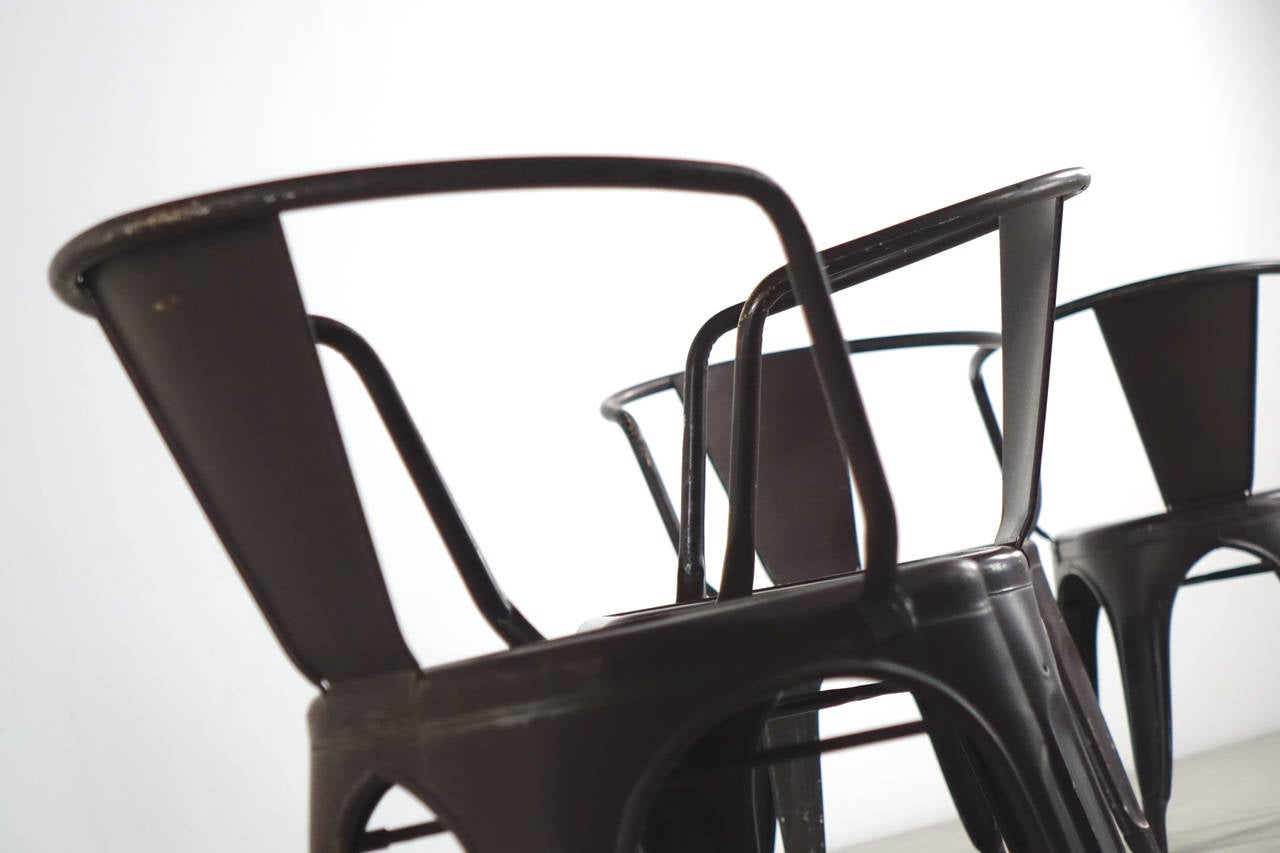 Mid-20th Century Six Tolix Chairs by Jean Pauchard A56 French Bistro Classic, Bauhaus