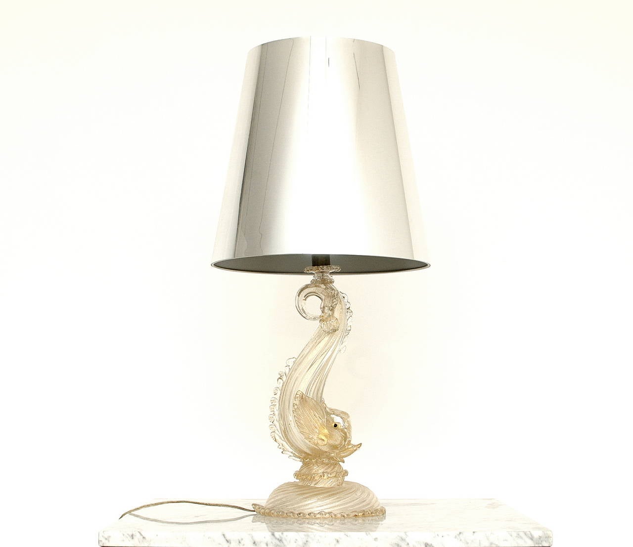 Extraordinary Barovier E Toso Murano Fish Table Lamp Italy 1940 Italian Extraordinary Barovier E Toso Murano Fish Table Lamp Italy 1940 For