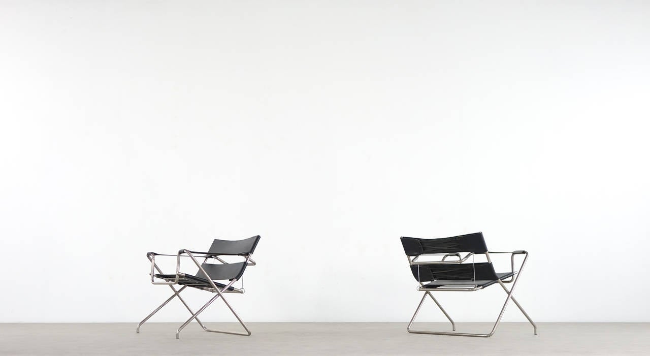 Two Marcel Breuer D4 B4 folding Chairs, Wassily Bauhaus, 1926-1927 1