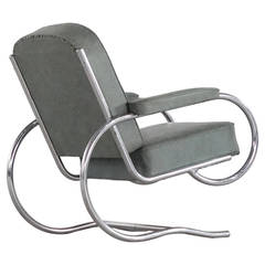 Batistin Spade Armchair Tubular Steel Easy Chair, 1930 France