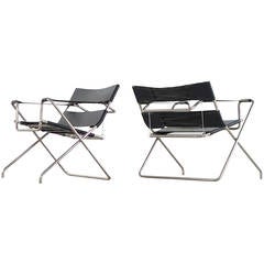 Two Marcel Breuer D4 B4 folding Chairs, Wassily Bauhaus, 1926-1927