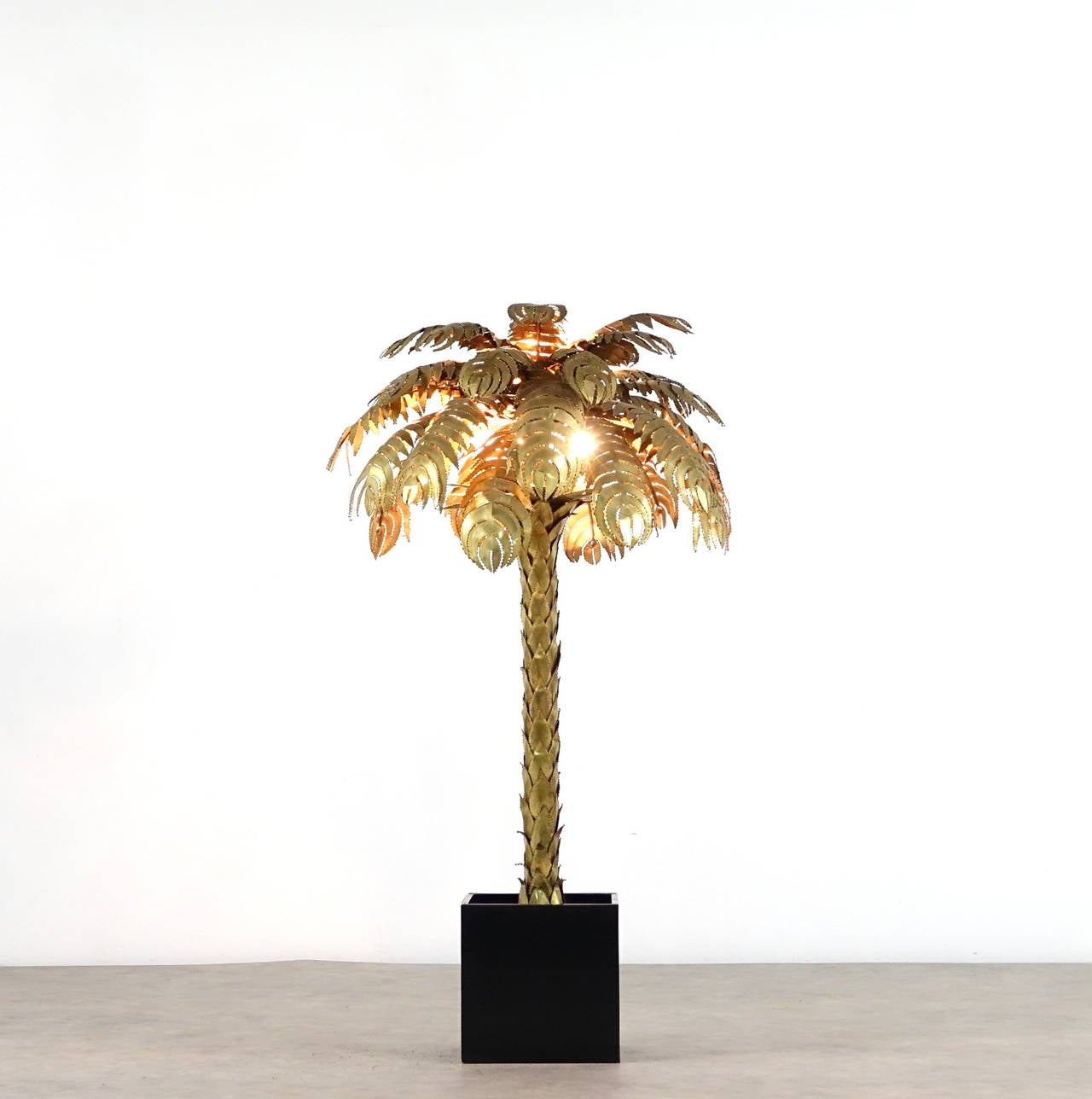 Late 20th Century Atelier Techoueyres, Floor Lamp in the Form of a Palm Tree for Maison Charles