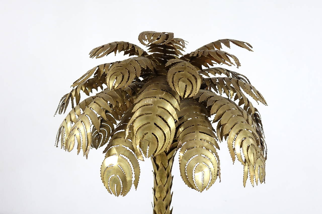 Mid-Century Modern Atelier Techoueyres, Floor Lamp in the Form of a Palm Tree for Maison Charles