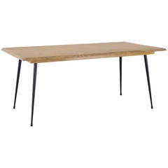 Charlotte Perriand Style Oak Dining Table from Nantes, France 1962