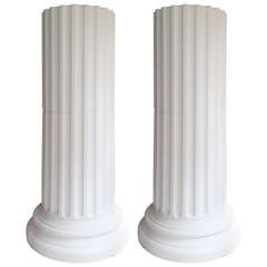 Pair of Monumental Fluted Neoclassical Columns