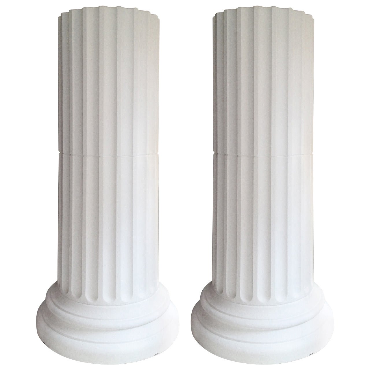 Pair of Monumental Fluted Neoclassical Columns For Sale