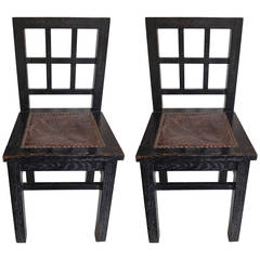 Pair of Belgian Chairs in the Style of the Wiener Secession