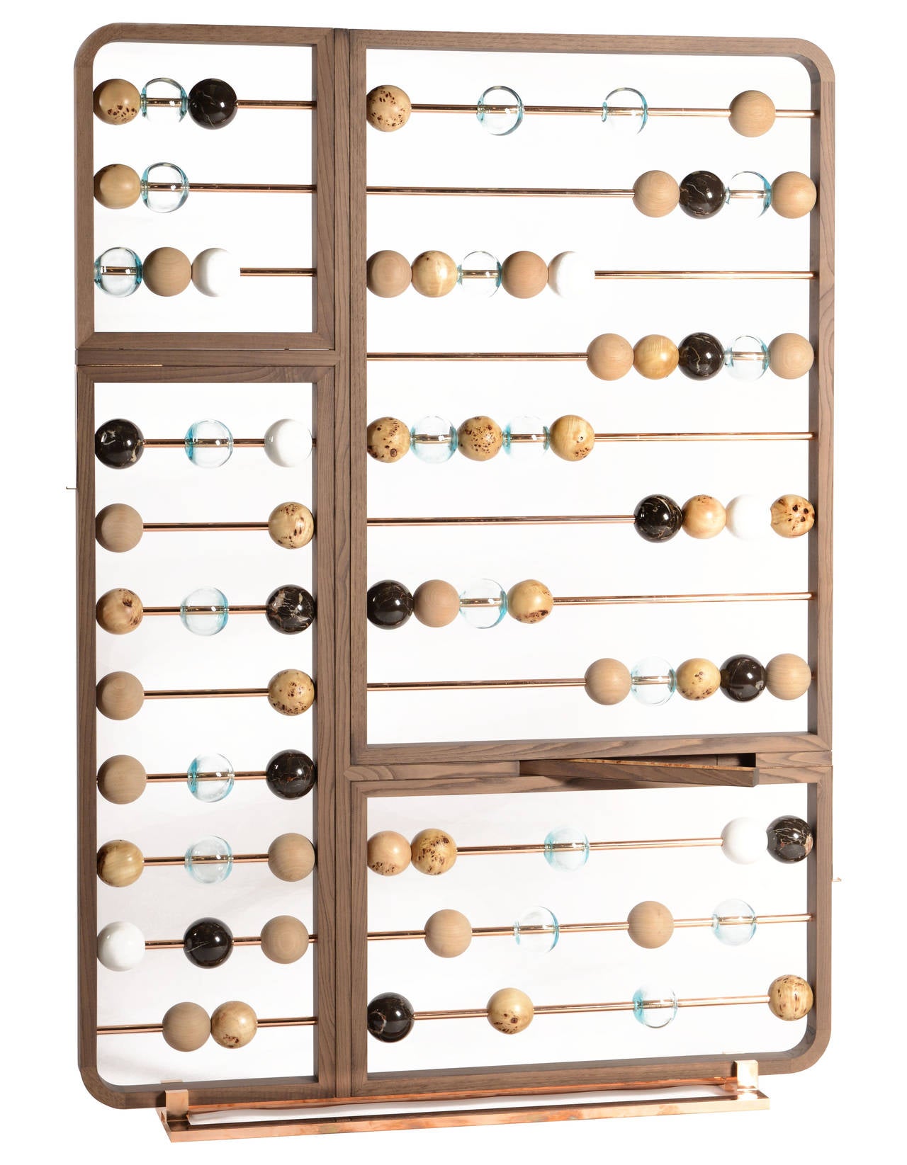 A masterpiece of design and craftsmanship, the giant abacus “The Rivers of Time” (“Les Rivie`res du Temps”) is a special edition work created for the AD Collections 2015 exhibition in Paris at the Ministry of Foreign Affaires, Quai d’Orsay. This