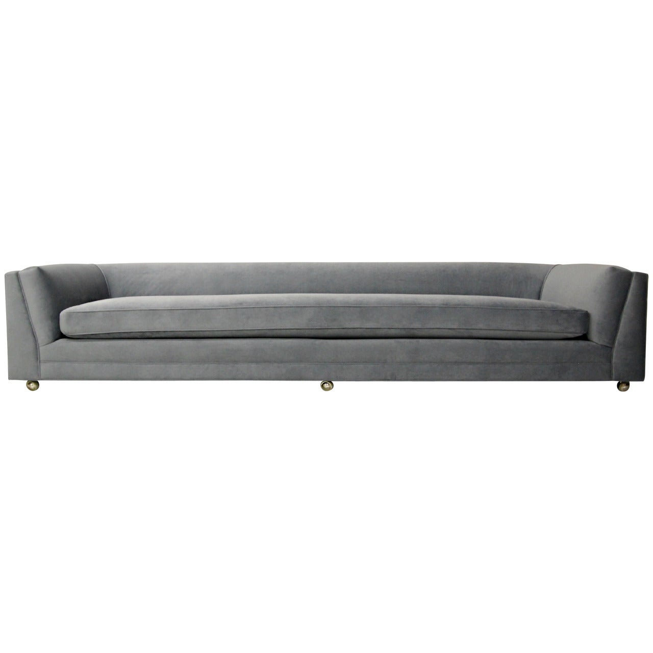 Mid Century 10ft Long Low Sofa with Rounded Back