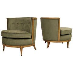 Pair of Barrel Back Occasional Club Chairs by Mastercraft Furniture