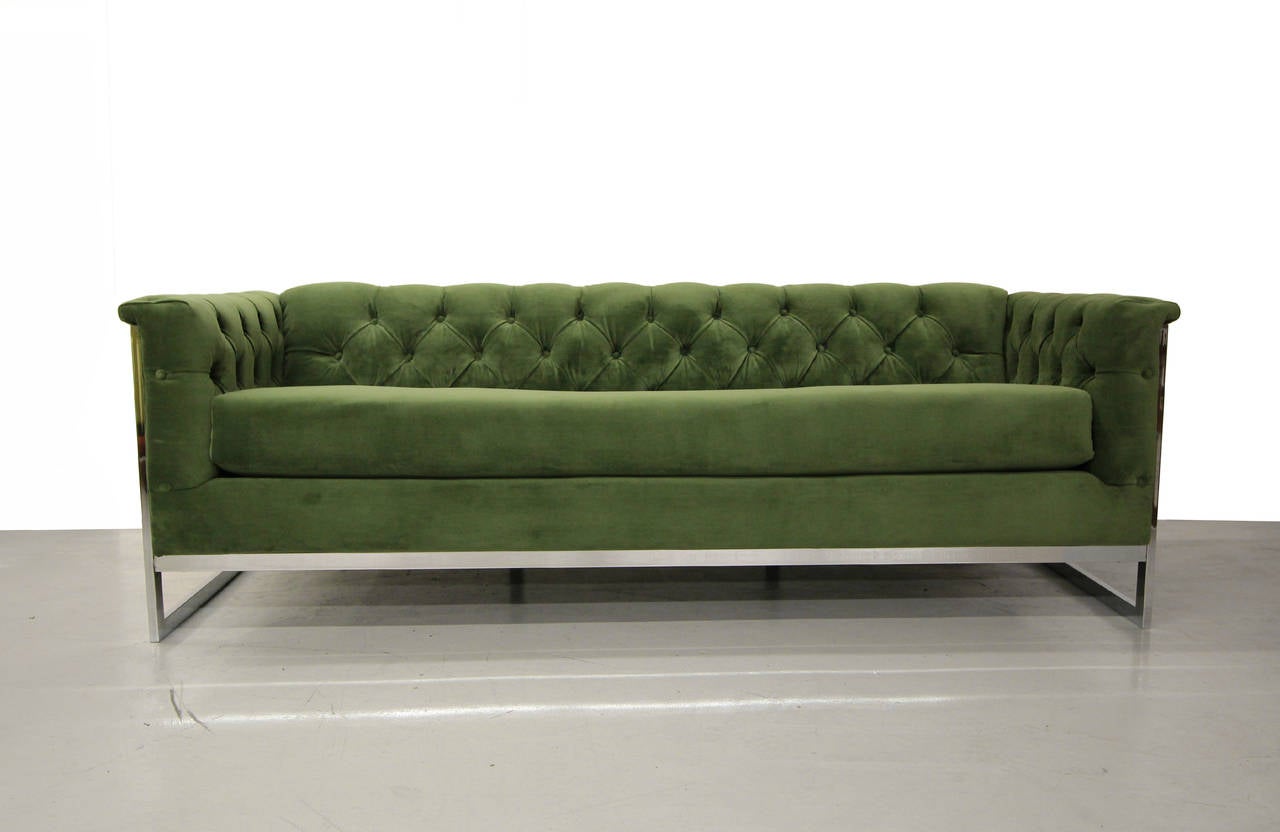 Mid-Century Modern Mid Century Chrome Cantilevered Sofa