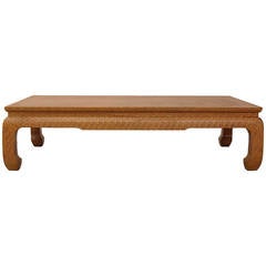 Chinoiserie Style Grasscloth Coffee Table by Baker Furniture