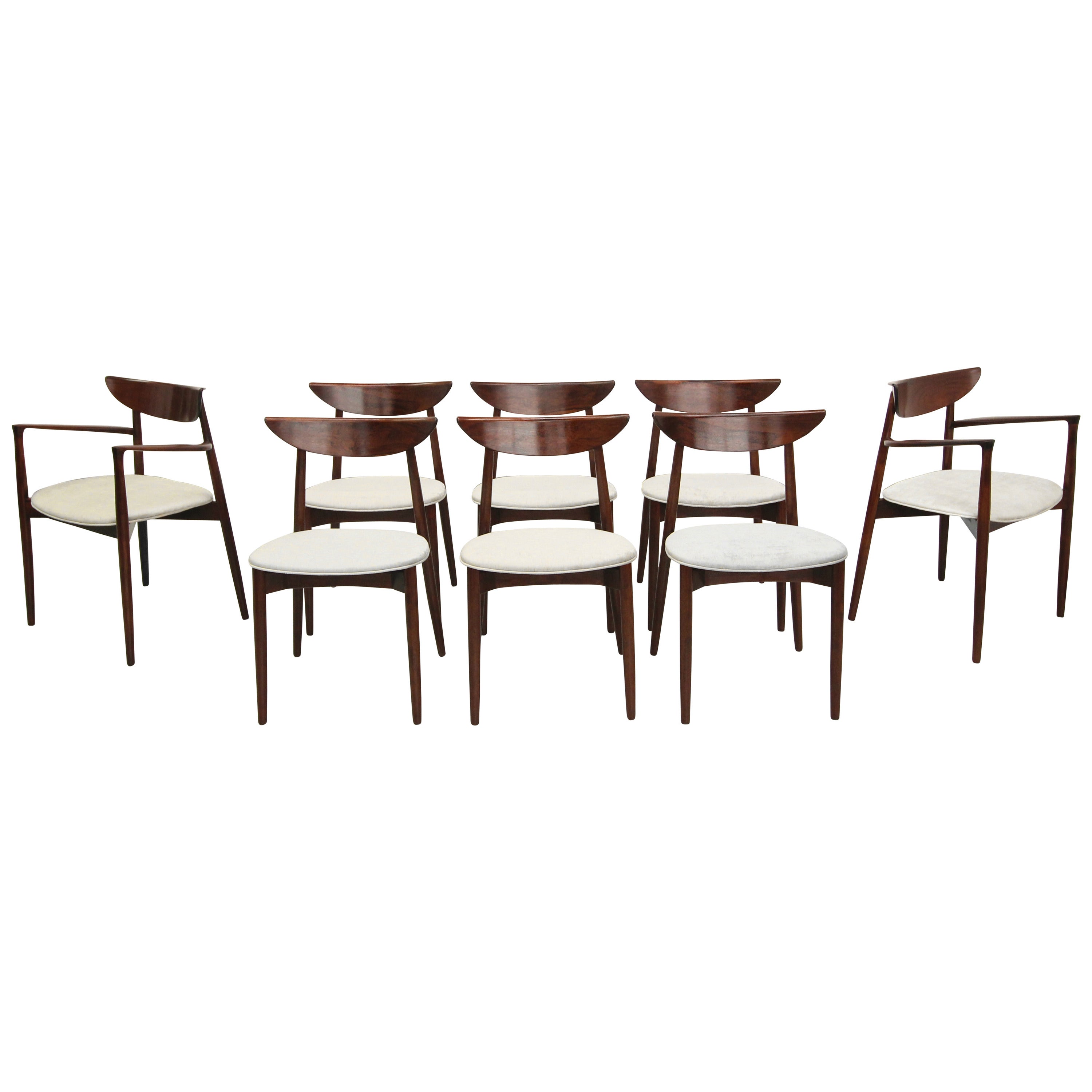 Set of Eight Rosewood Danish Dining Chairs by Harry Ostergaard for A/S Randers