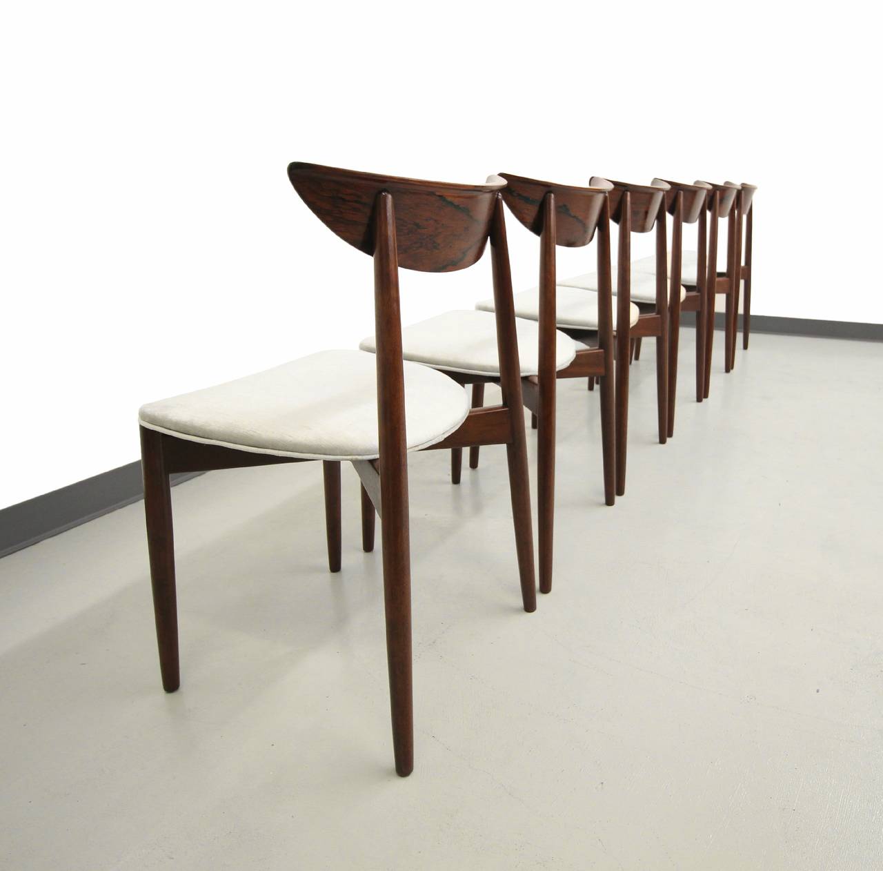 Mid-Century Modern Set of Eight Rosewood Danish Dining Chairs by Harry Ostergaard for A/S Randers