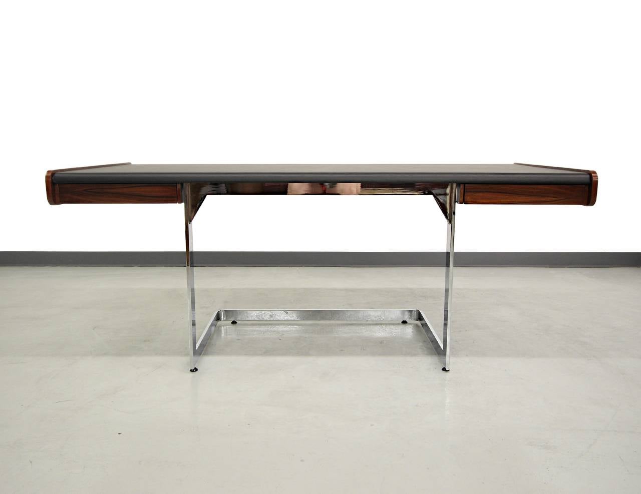 Mid-Century Modern Midcentury Rosewood and Chrome Cantilever Desk by Ste-Marie & Laurent