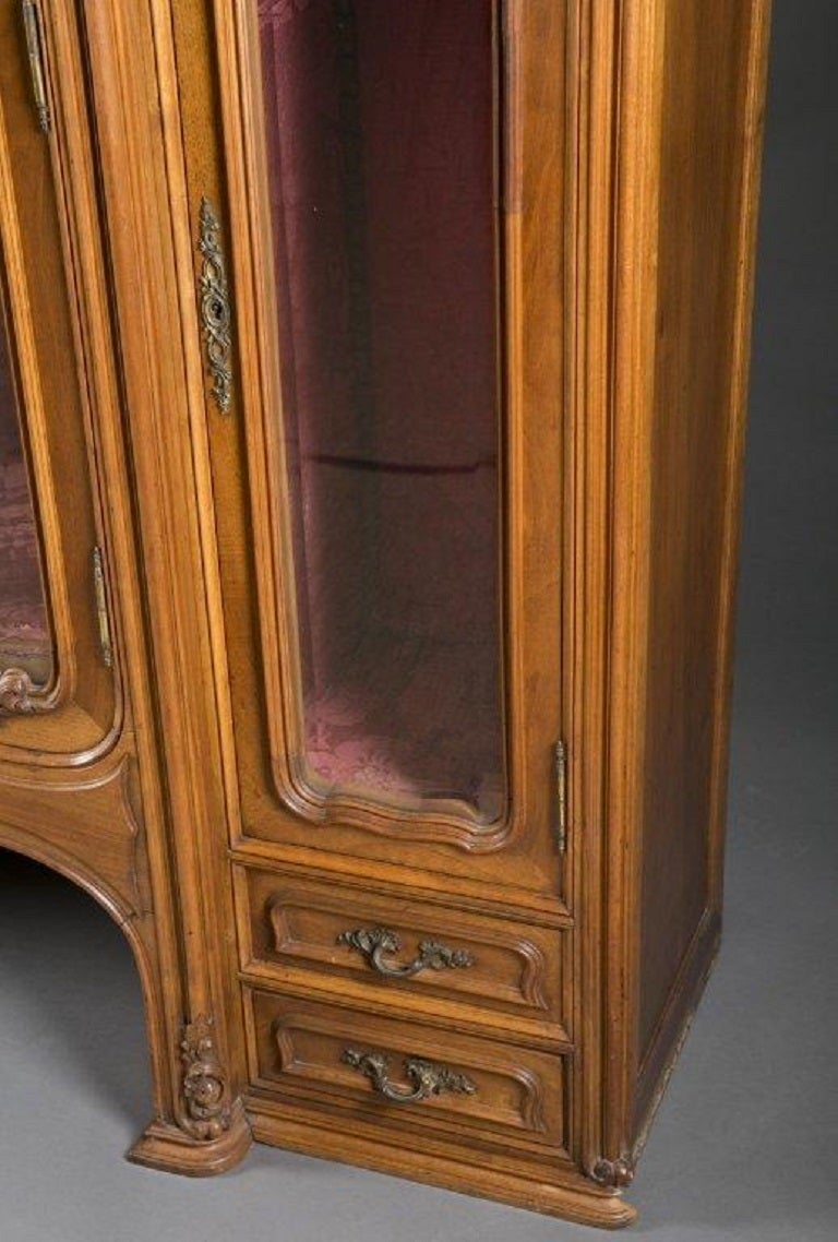Louis XV French Carved Walnut Buffet Cabinet For Sale