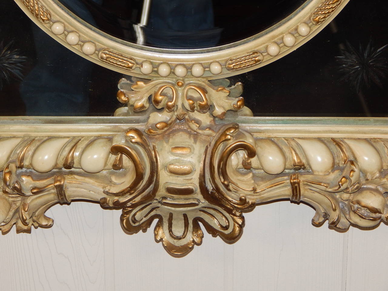 Carved Mirror with Lion's Head and Cut Glass Stars 2