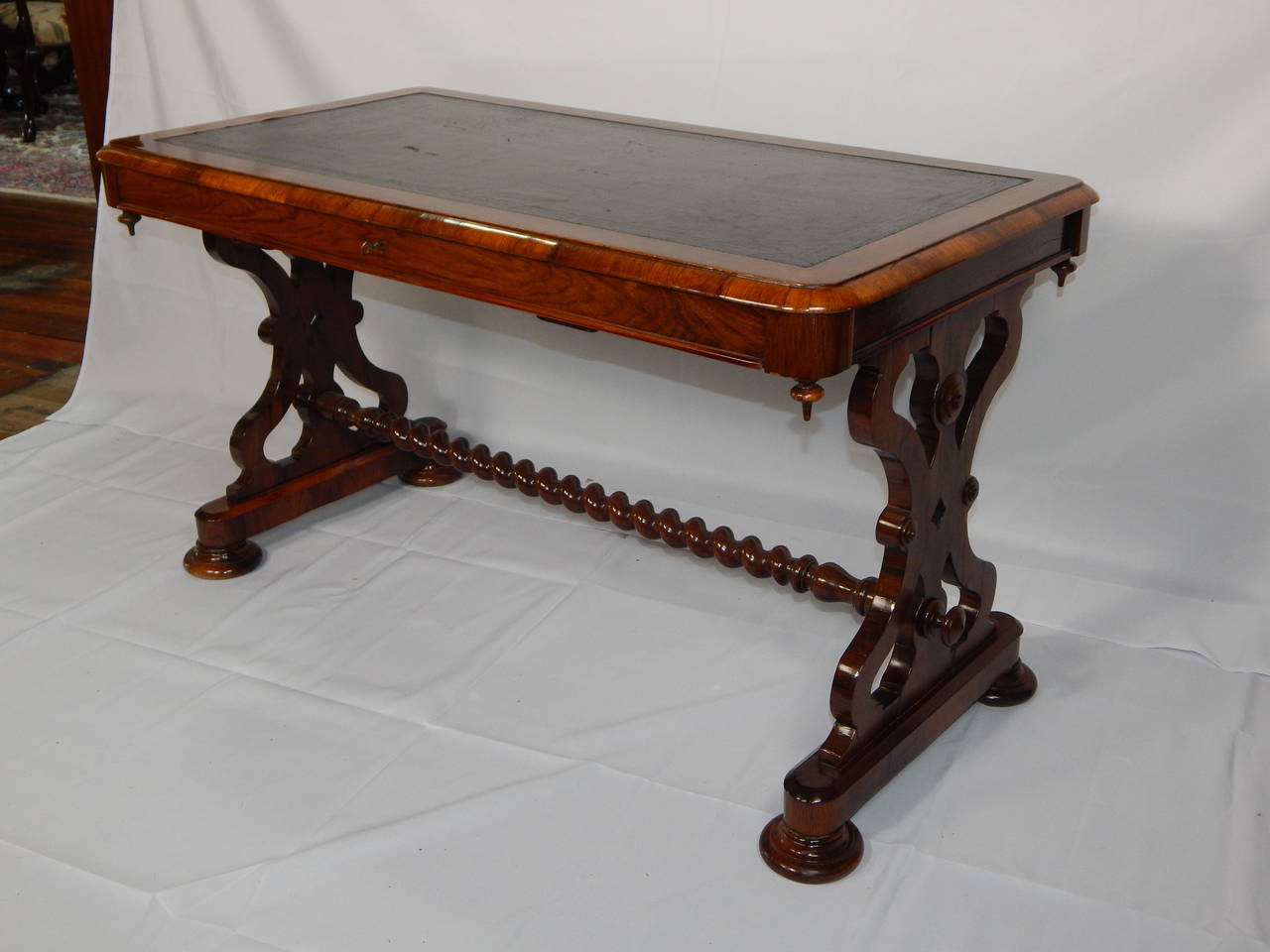 English Mahogany and Rosewood One-Drawer Writing Table 3