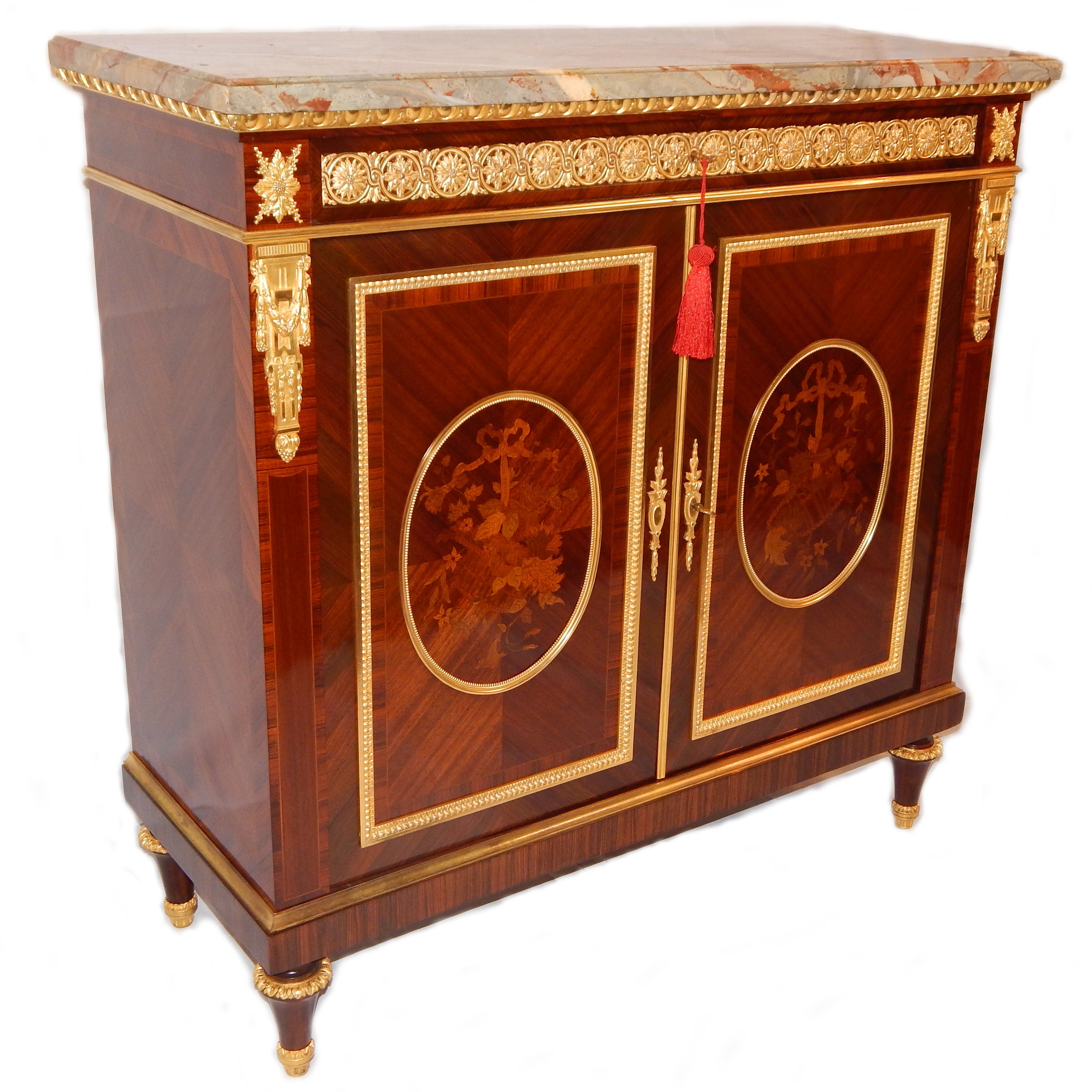 Louis XVI Style Marble Top Two Door Cabinet by Francois Linke