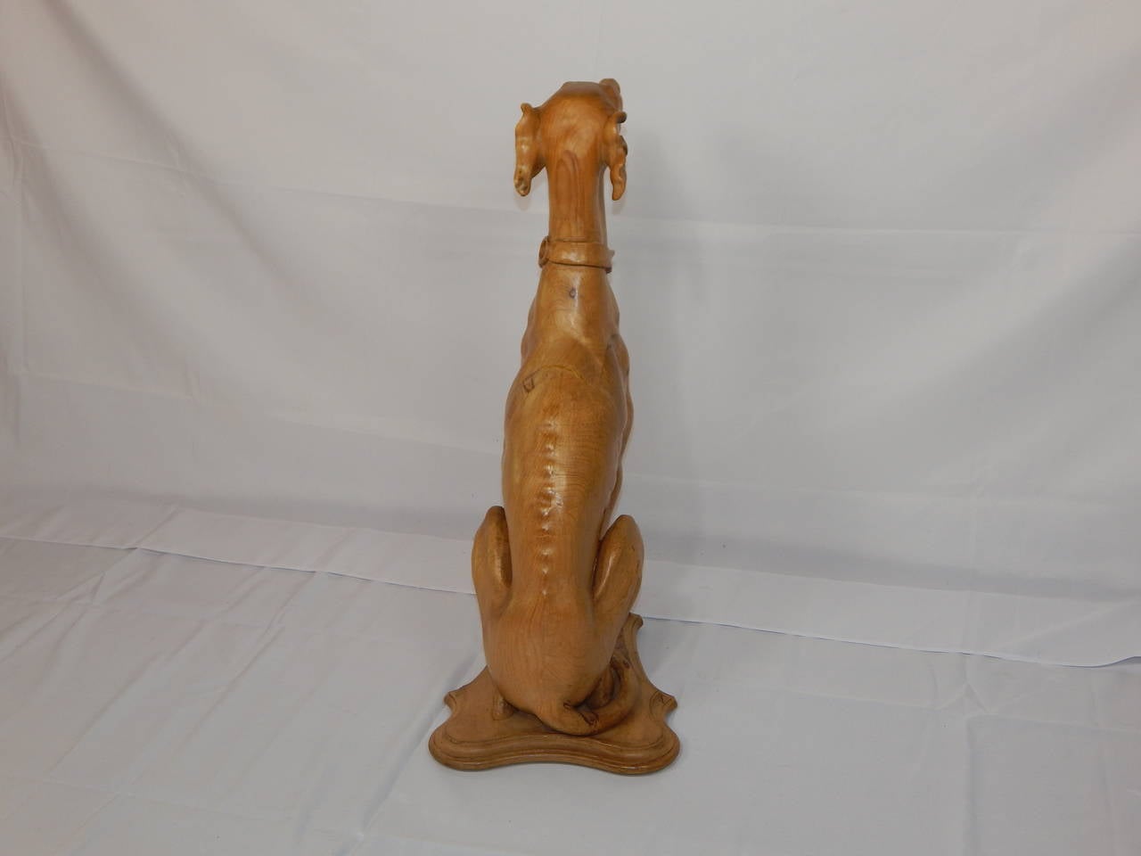Large Pair of Carved English Pine Whippets For Sale 2