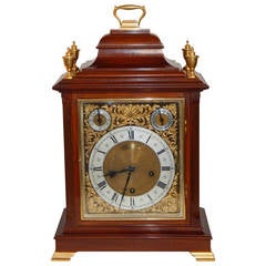 19th Century Musical Clock with Eight Bells, Five Gongs, Triple Barrell Movement