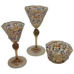 Great Set of 34 Pieces of Moser or Murano Glass