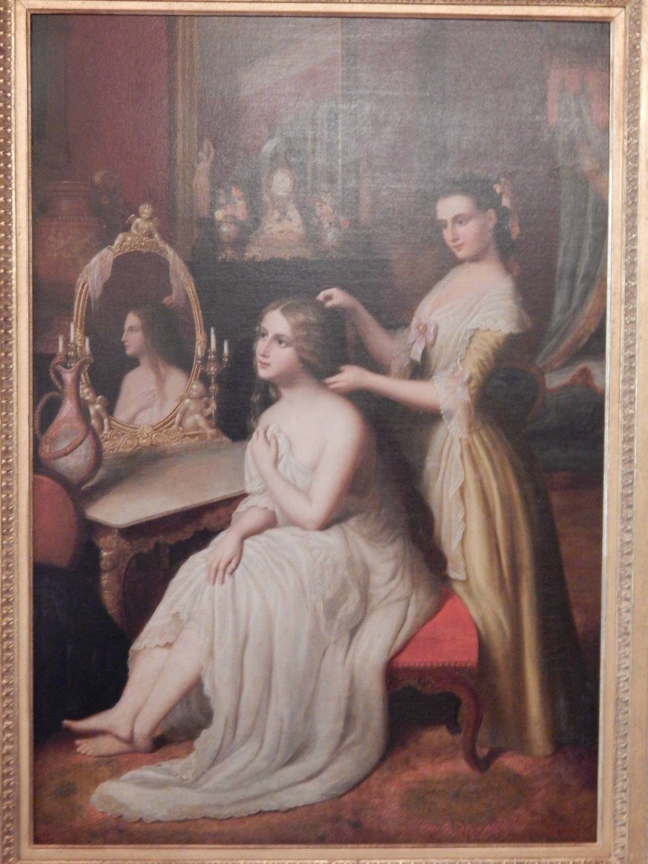 Painted 19th Century Oil Painting on Canvas 