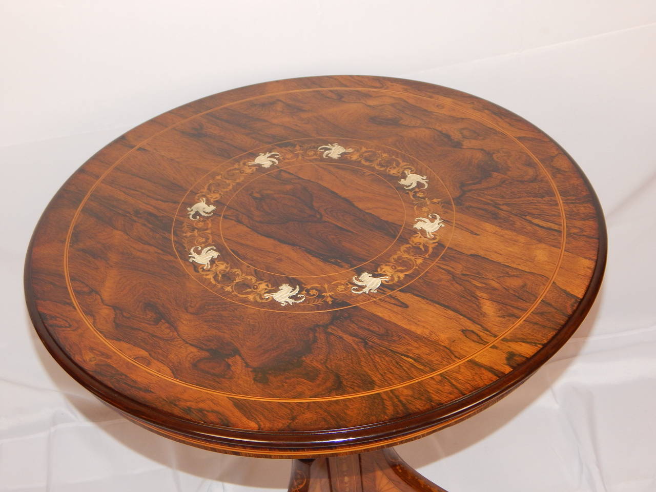 English Edwardian Inlaid Rosewood Side Table For Sale at 1stDibs