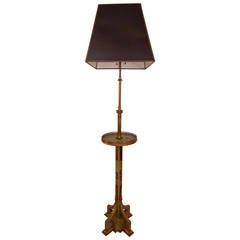 French Bronze Mounted Chinoiserie Decorated Floor Lamp