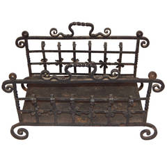 Antique Wrought Iron Log Holder