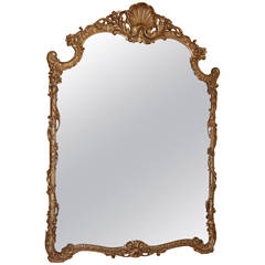 English Style Carved Giltwood Mirror English Style Carved Giltwood Mirror