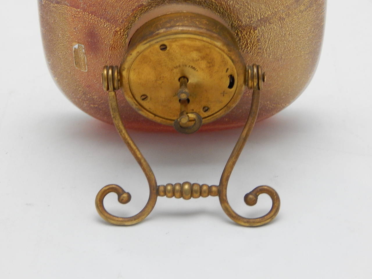 20th Century Seguso Murano Glass Travel Clock For Sale
