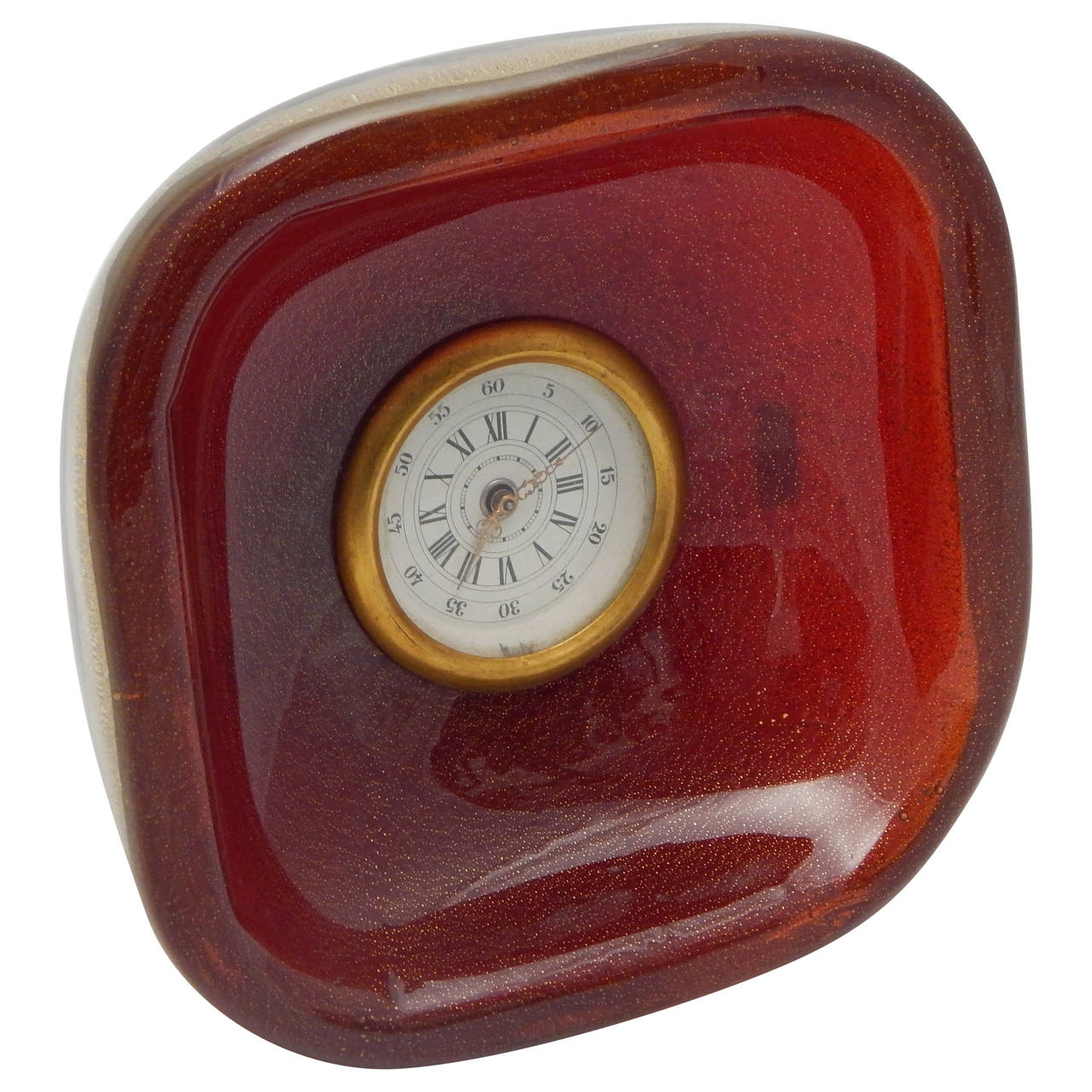 Seguso Murano Glass Travel Clock For Sale at 1stDibs