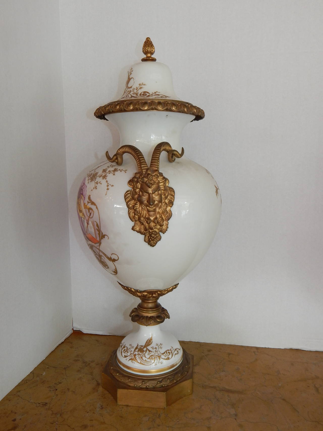 French Pair of Sevres Bronze Mounted Covered Vases
