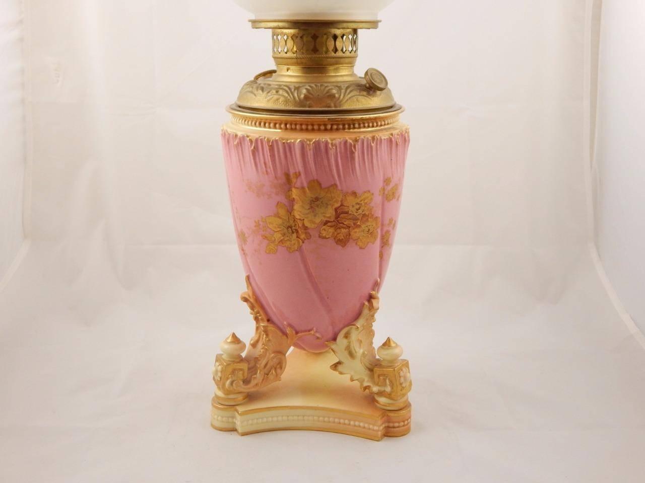 Rare Royal Worcester Original Oil Lamp For Sale at 1stDibs