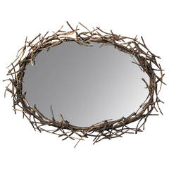 Original Bronze "Twig" Mirror by Silas Seandel 9
