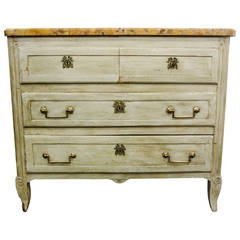 18th Century Painted French Chest with Marble Top 2