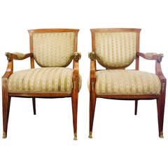 Pair of 19th Century Directoire Style French Armchairs