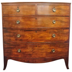 19th Century English Mahogany Bow Front Chest