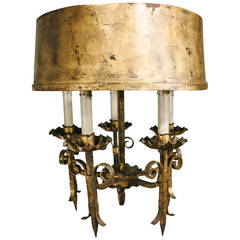 20th Century Gilded Iron and Metal Chandelier