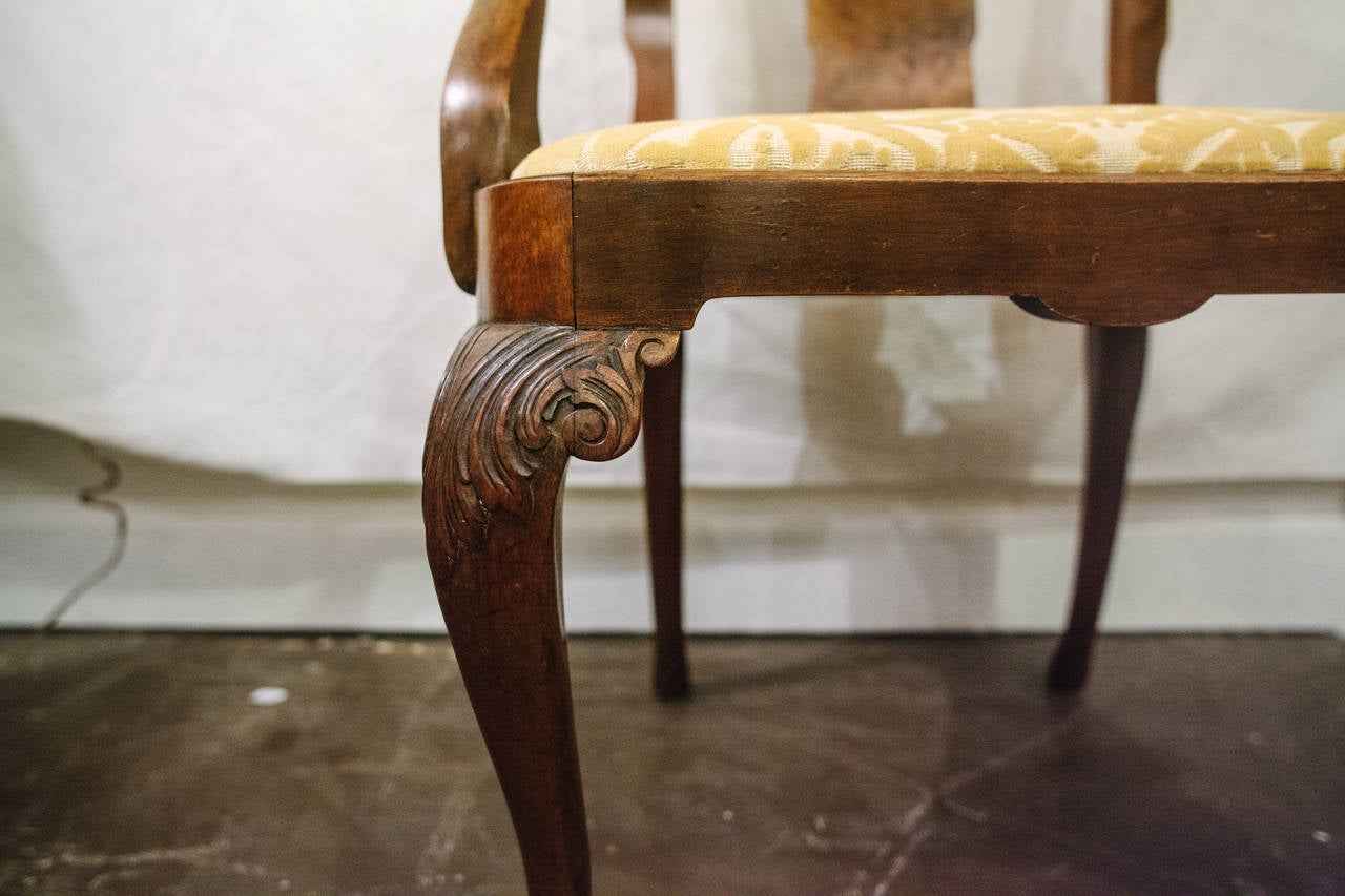 19th Century English Walnut Armchair