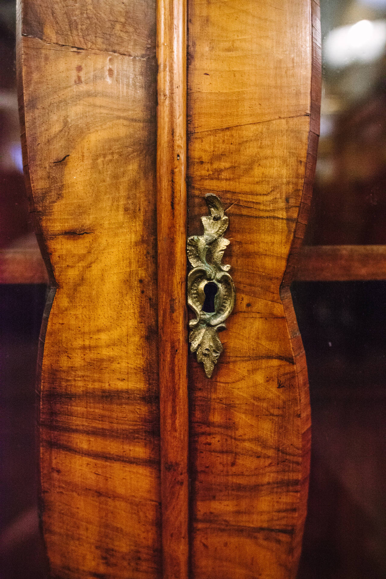 Marquetry 19th Century Irish Walnut Bookcase or Display Cabinet
