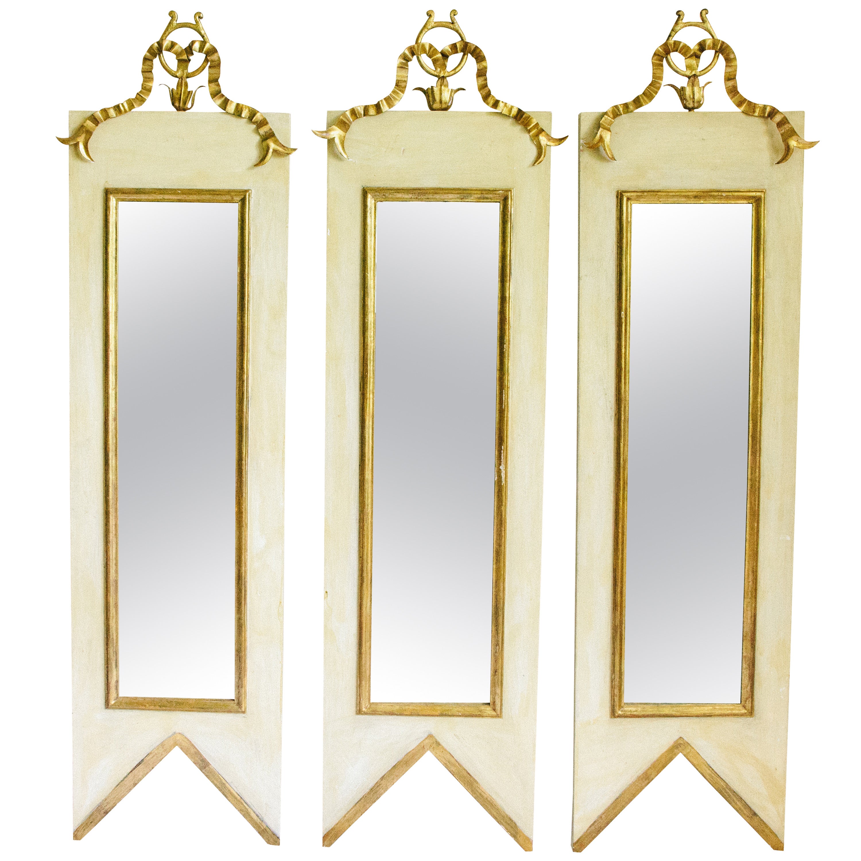Set of Three Italian 20th Century Painted Decorative Mirrors