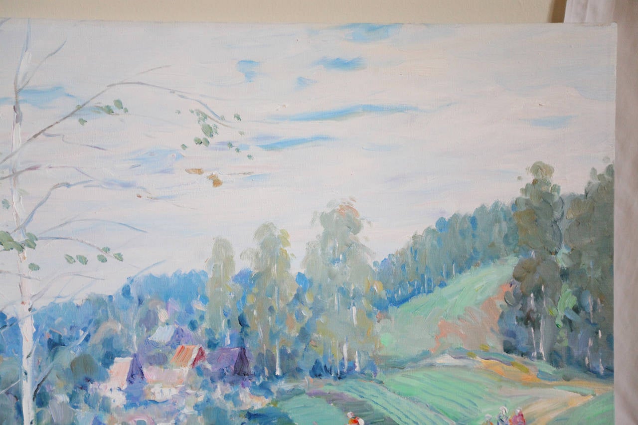 20th Century Landscape Painting by Listed Artist Malva at