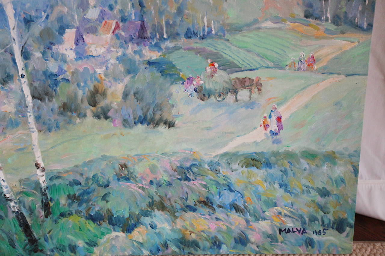 20th Century Landscape Painting by Listed Artist Malva at