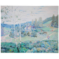 20th Century Landscape Painting by Listed Artist George Malva
