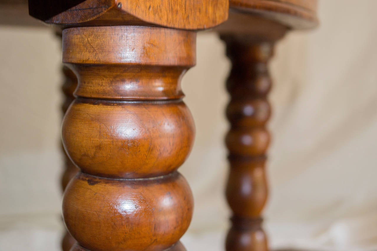 19th Century French Walnut Demilune Table 2