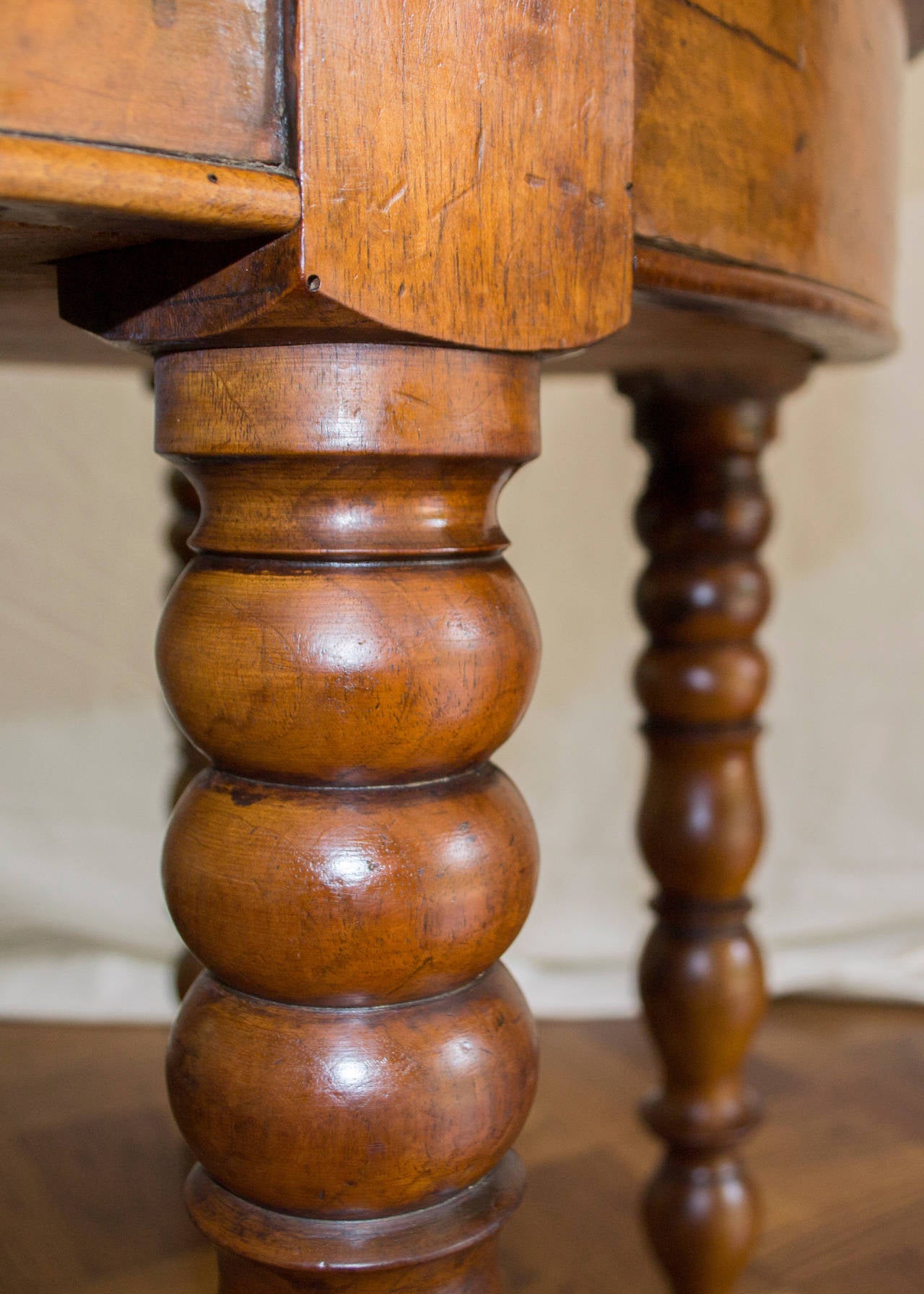 19th Century French Walnut Demilune Table 1